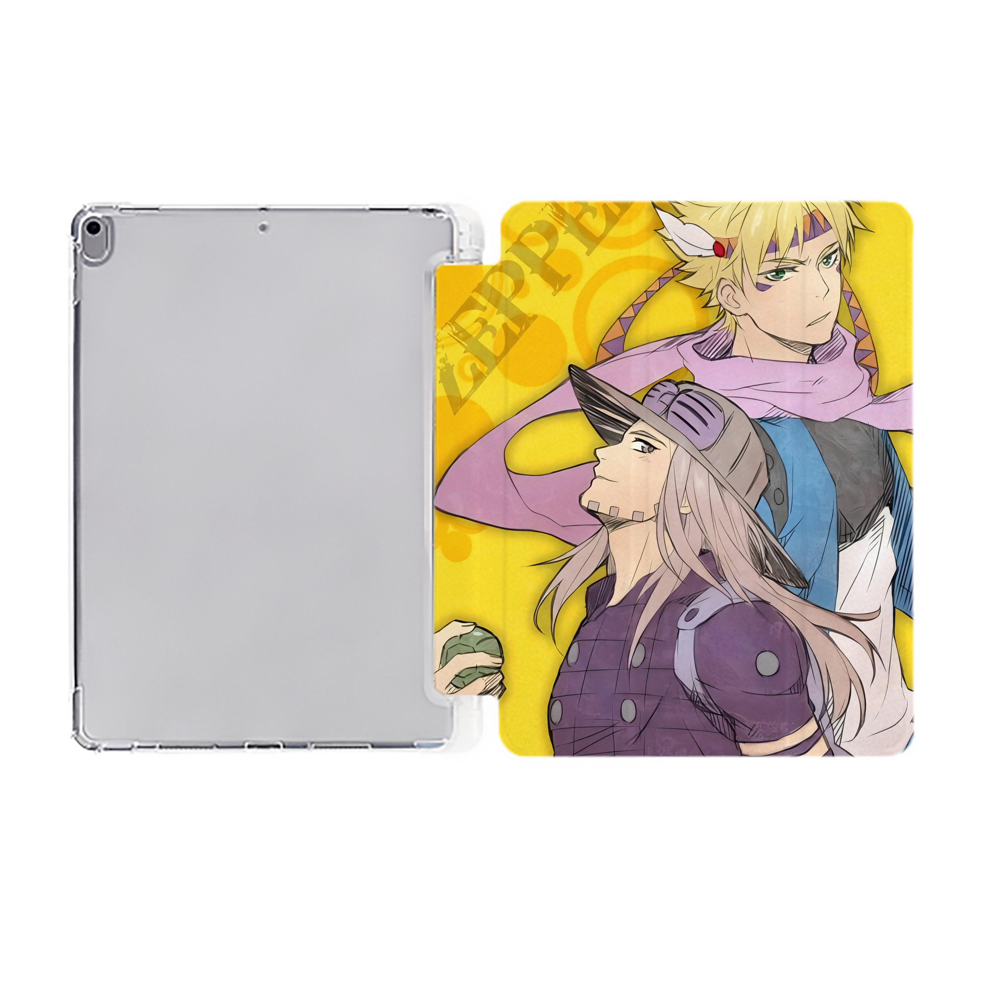 （画像用） ジョジョの奇妙な冒険 JoJo's Bizarre Adventure IPad ケース ペン収納付き 三つ折りスタンド PUレザー×シリコン 対応機種9.5/10.5/10.9インチ
